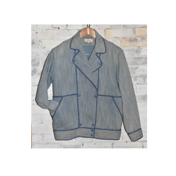 PAUL & JOE Made in France Blue Faded Funky Bomber Style Jacket Size 38! - Picture 4 of 8